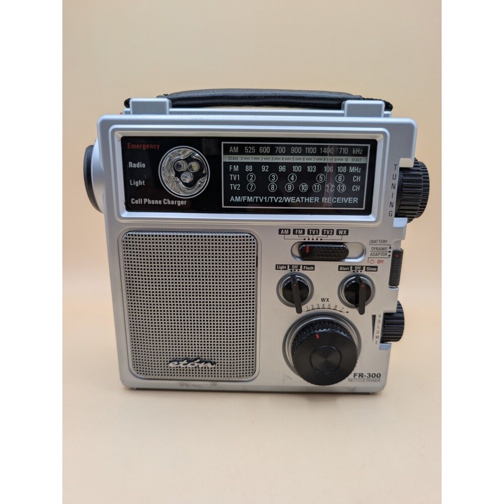 Eton FR-300 Crank AM/FM/TV/Weather Emergency Radio/Lights Solve W/case& Manuals